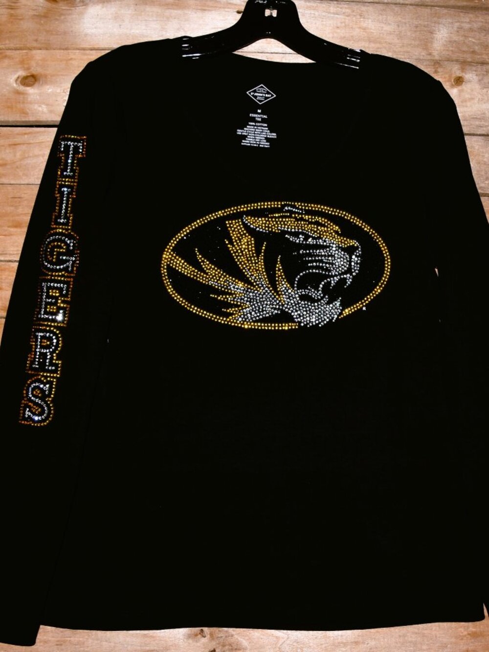 Missouri Tigers rhinestone long sleeve RN black shirt XS S M L XL XXL …